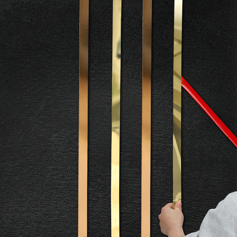 Panel Line Marker - 5M*1/1.5/2/2.5/3CM Self-adhesive Gold Stainless Steel Flat