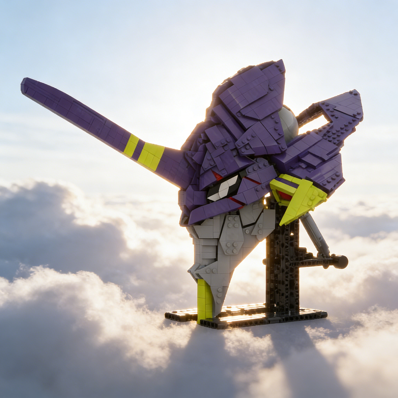 Model Kit Evangelion Bandai - 1671pcs MOC Eva 01 Head Evangelion