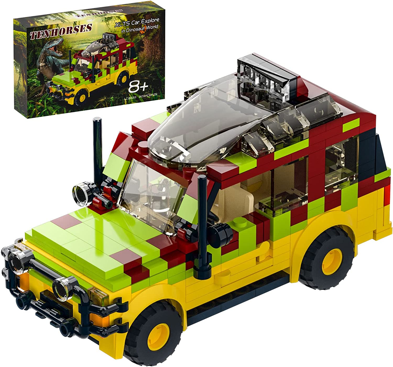Model Kit Jurassic Park - Jurassic Tour Vehicle Building Toys Set,