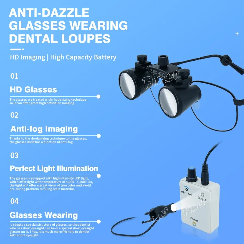 Finer Dental Magnifying Glass  - Magnifier With Light ulasan dan harga