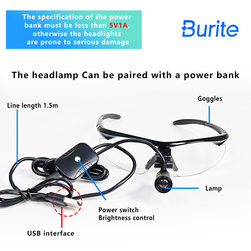 2026 Burite 3W LED Dental Loup - Magnifier With Light ulasan dan harga