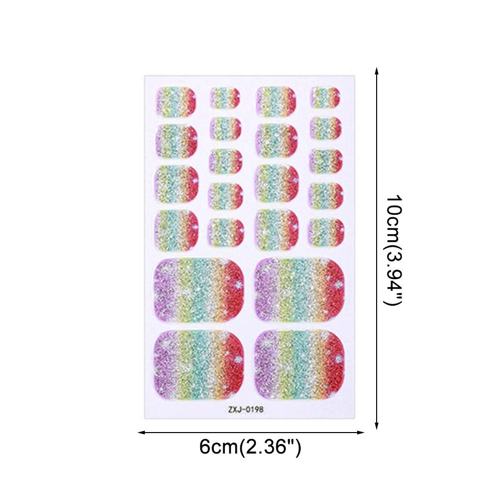 Rainbow Glitter Toe Nail Stick - Waterslide Decal Paper ulasan dan harga