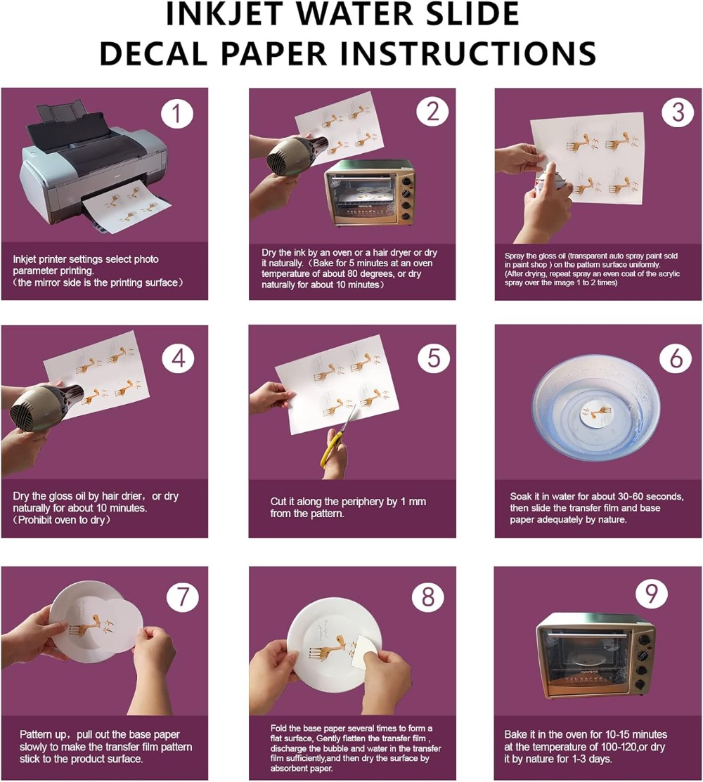 20 Sheets Clear Waterslide Dec - Waterslide Decal Paper ulasan dan harga