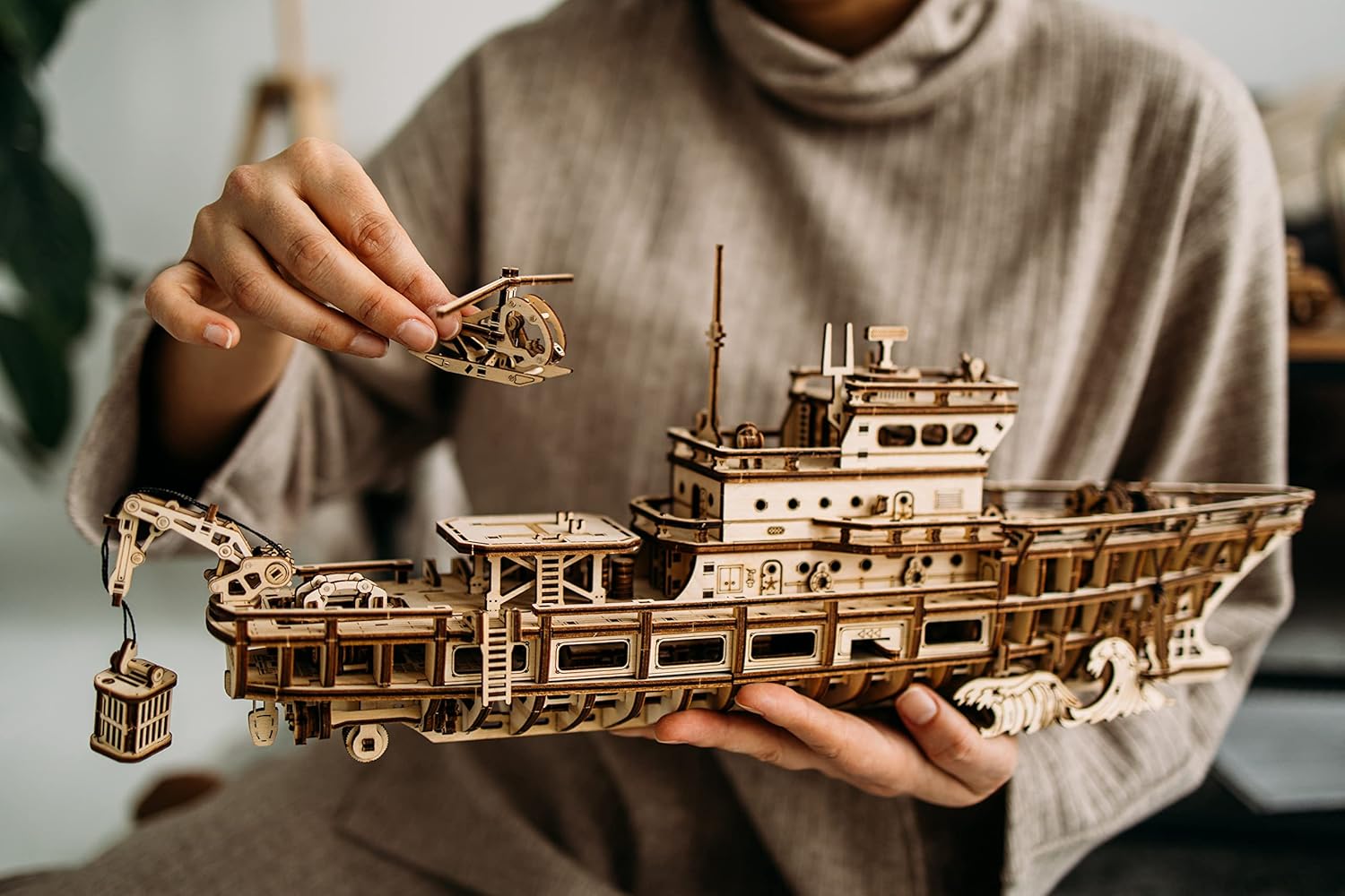 Yacht Mechanical 3D Wooden Puz - Model Kit Yacht ulasan dan harga