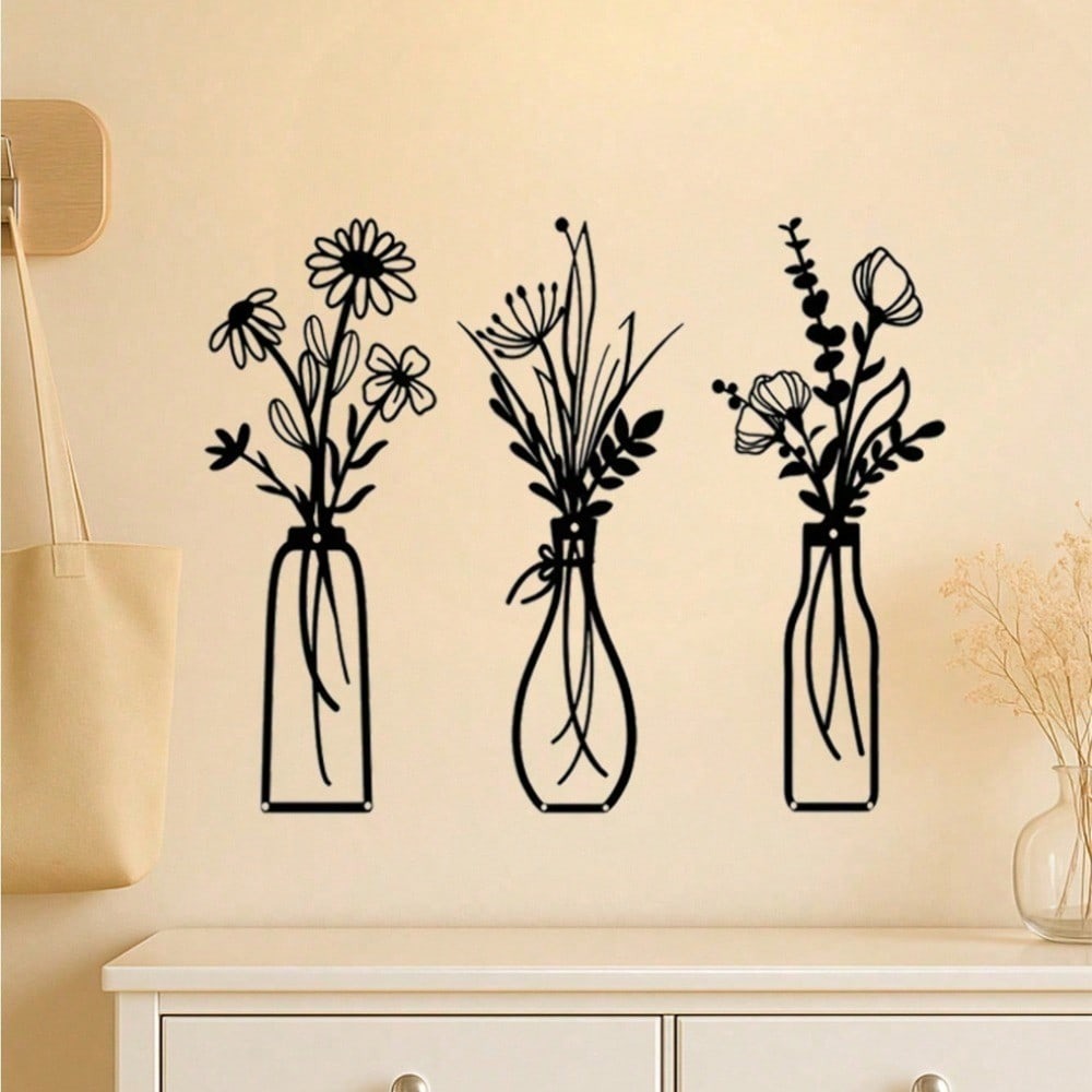 3pcs Vintage Metal Floral Wall - Model Kit Vintage ulasan dan harga