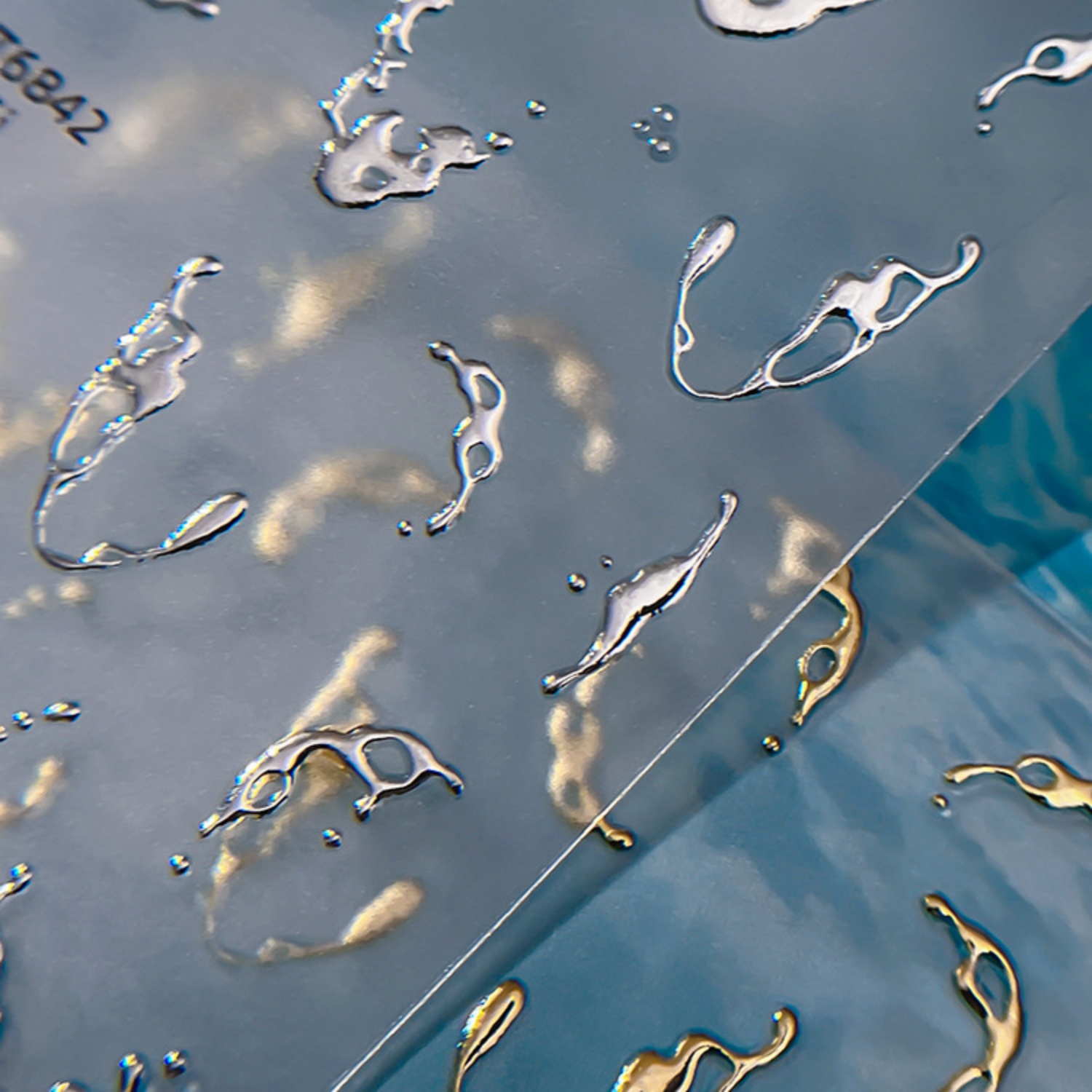 Gold Foil Water Splash 5D Nail - Waterslide Decal Paper ulasan dan harga