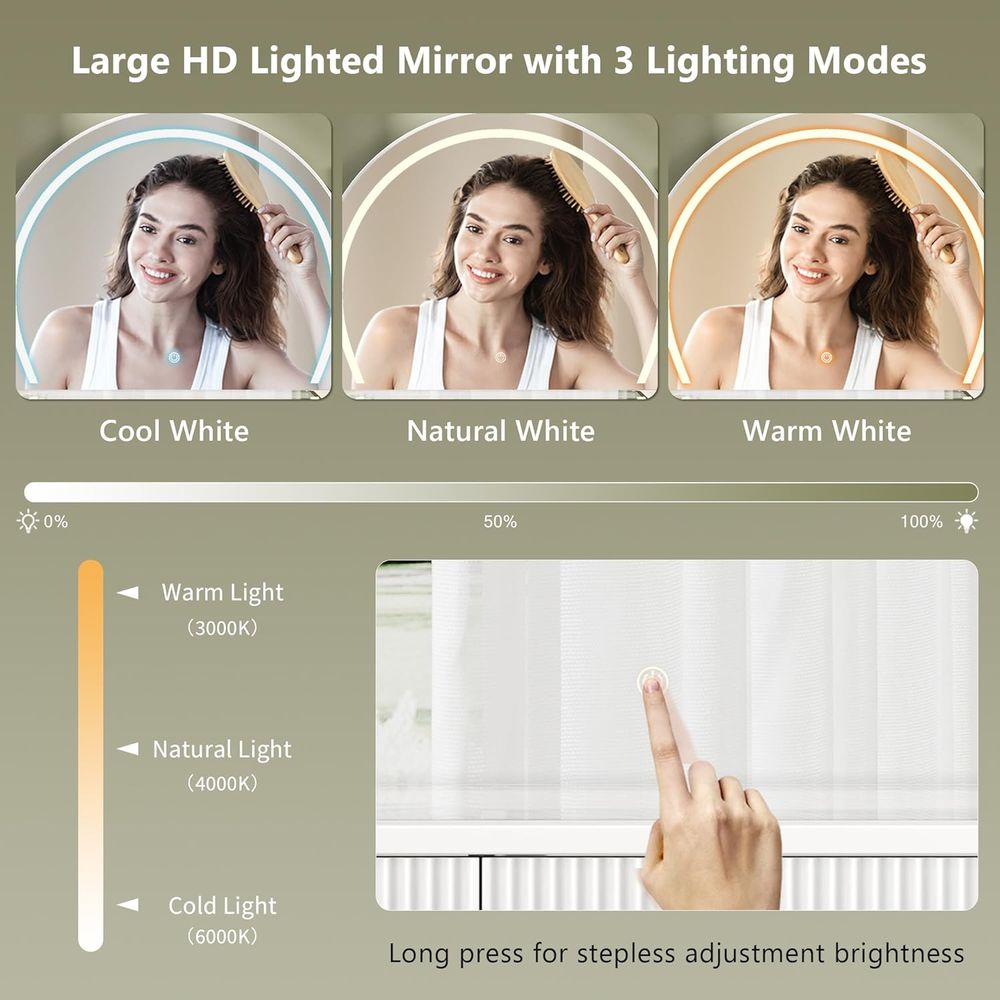 5x Magnifying Mirror Vanity De - Magnifier With Light ulasan dan harga