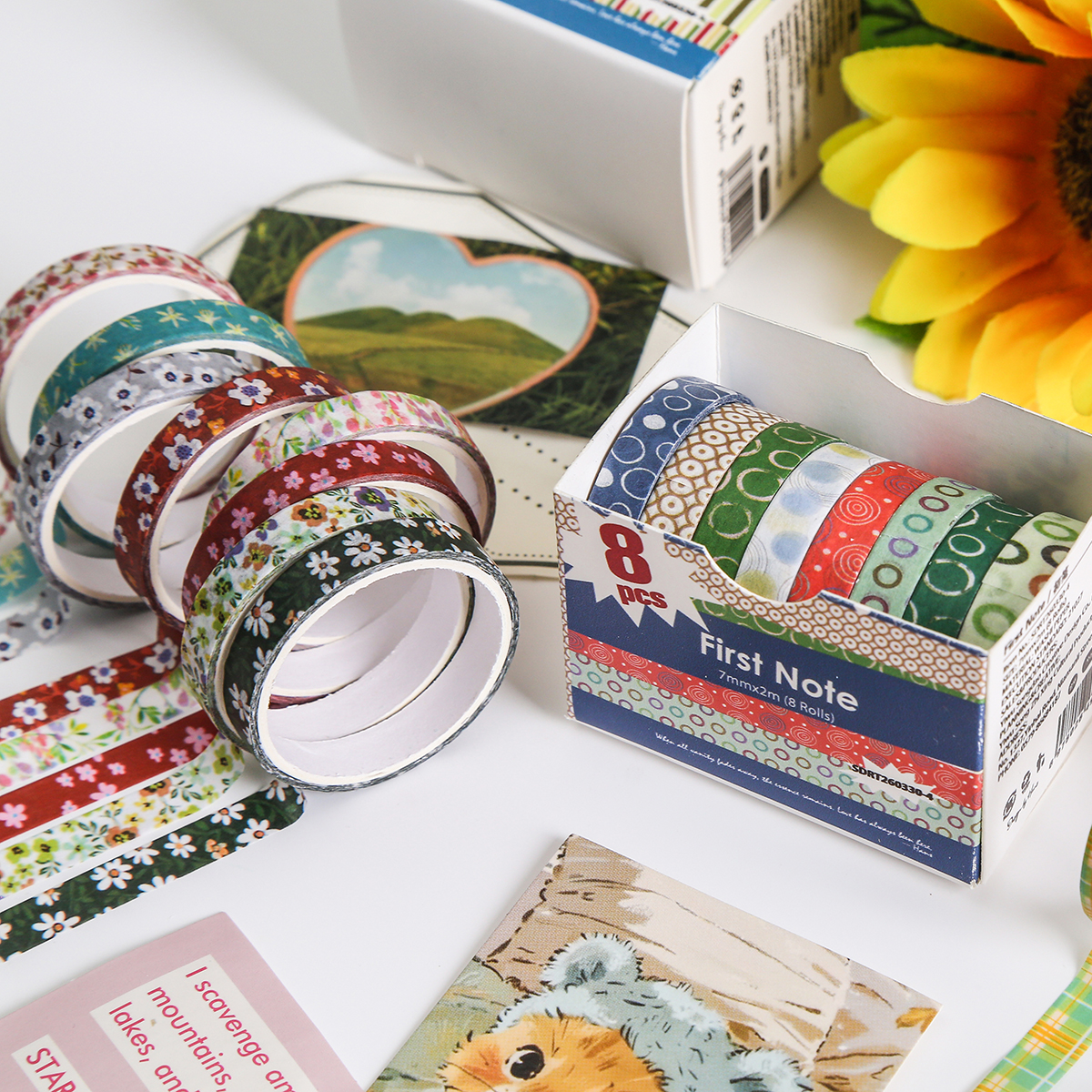8 Rolls Colorful Washi Tape Se - Masking Tape Thin ulasan dan harga