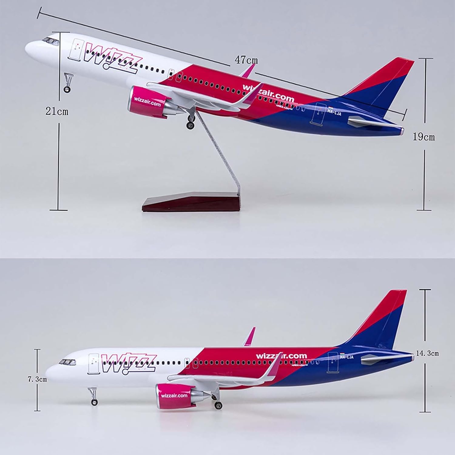 Wizzair Plane Model 47cm 1/80  - Model Kit Airplane ulasan dan harga