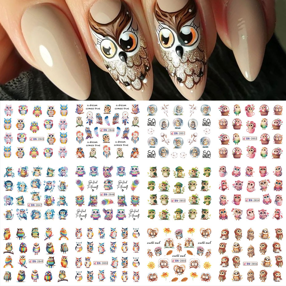 12Design Autumn Animal Nail Ar - Waterslide Decal Paper ulasan dan harga