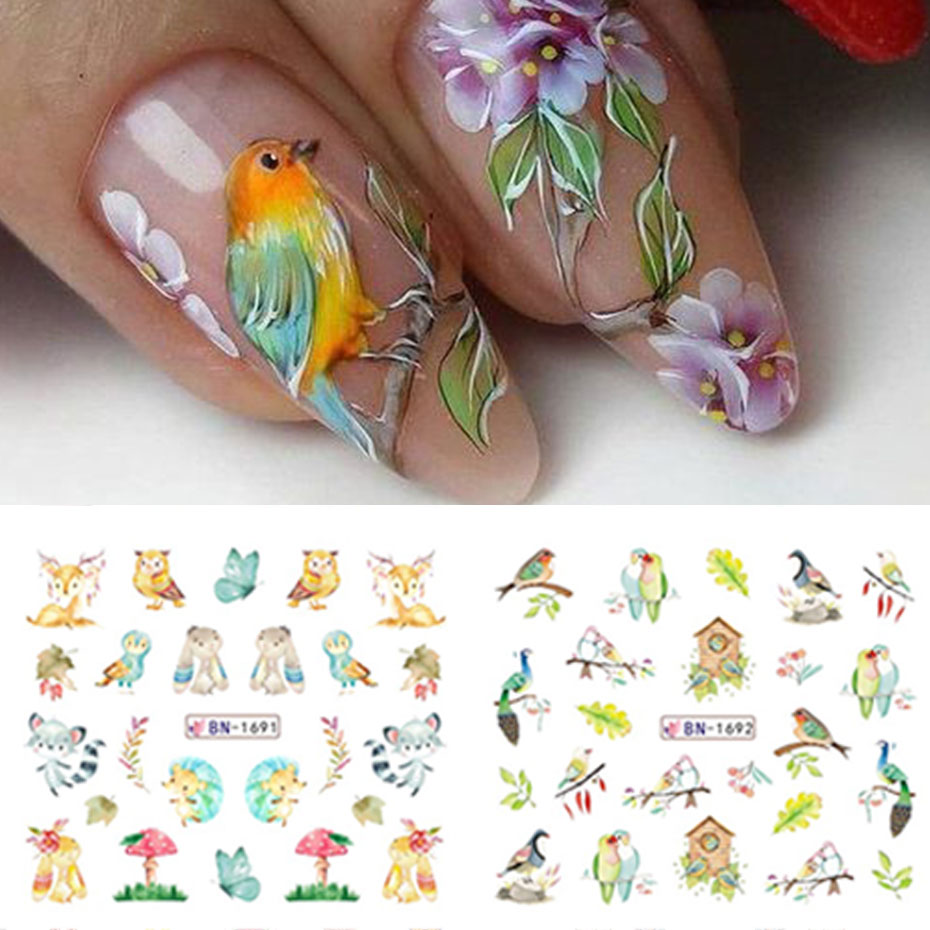 12Design Autumn Animal Nail Ar - Waterslide Decal Paper ulasan dan harga