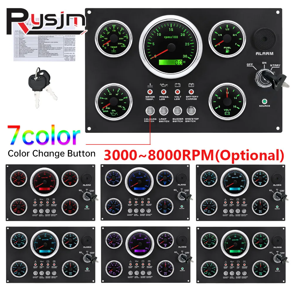 7 Color LED Gauge Set with Ins - Panel Line Marker ulasan dan harga