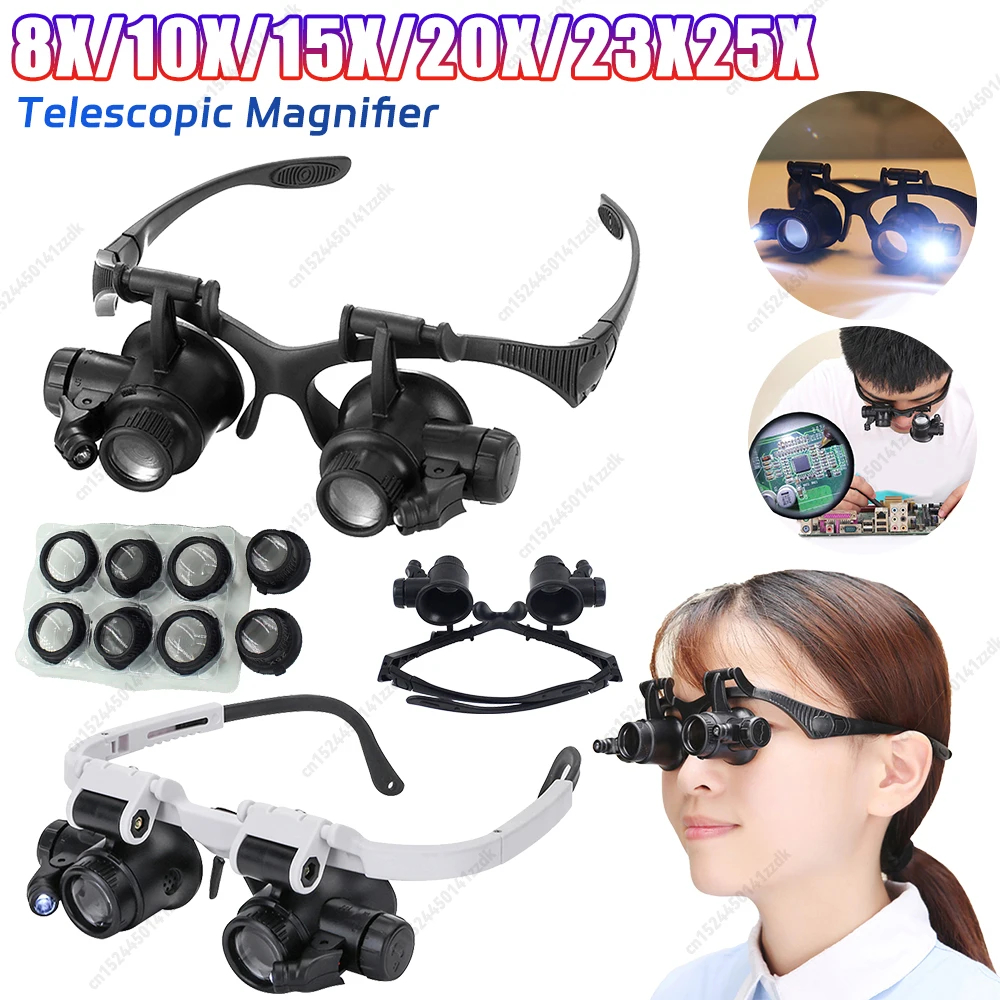 10-25X Head-Worn Magnifier wit - Magnifier With Light ulasan dan harga