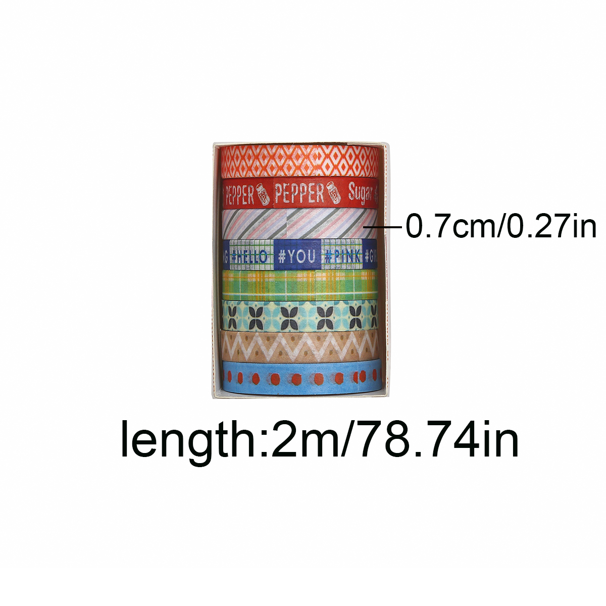 8 Rolls Retro Patterned Washi  - Masking Tape Thin ulasan dan harga