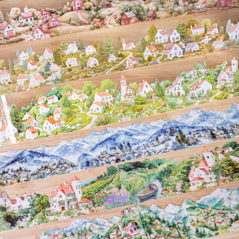 6 Rolls 6Cm×200Cm Village Them - Masking Tape Thin ulasan dan harga