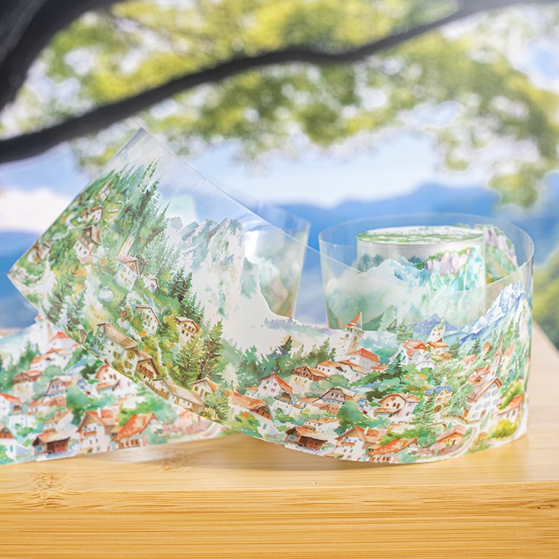6 Rolls 6Cm×200Cm Village Them - Masking Tape Thin ulasan dan harga