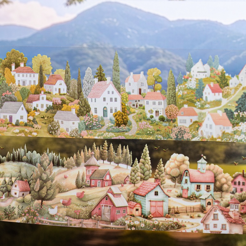 6 Rolls 6Cm×200Cm Village Them - Masking Tape Thin ulasan dan harga