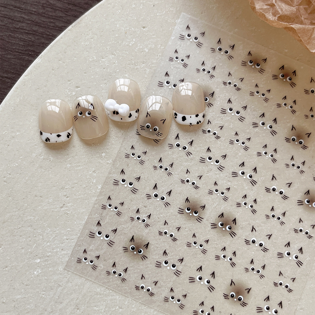 Cute Cat Nail Sticker Water De - Waterslide Decal Paper ulasan dan harga
